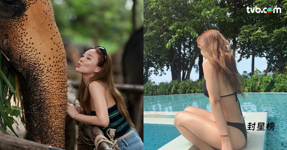 陈滢晒女神日常！亲亲大象萌爆、网球场挥拍，池边黑泳装配草帽叹世界 post thumbnail image